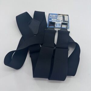 Perry Suspenders Mens Big and Tall  Belt Hook Suspenders Black 50876 NVY